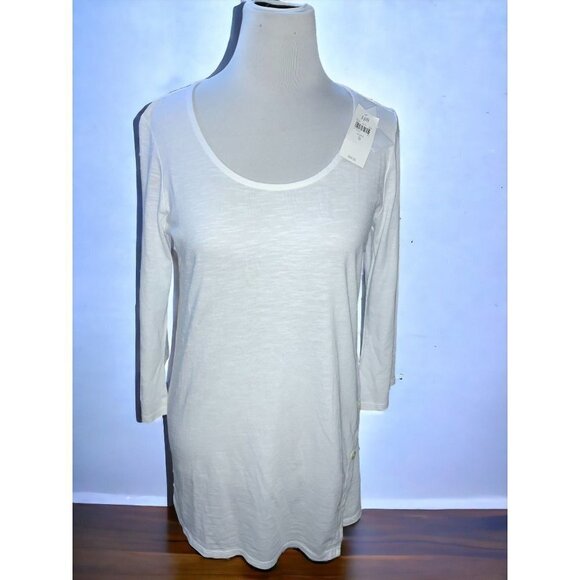 J Jill solid white quarter sleeve pullover lightweight tunic ladies NEW Small - Picture 6 of 7